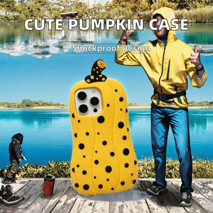 Cute Pumpkin Silicone Phone Case for iPhone - Image 2