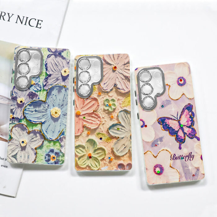 Girly Glitter Oil Painting Mobile Phone Case - Image 1