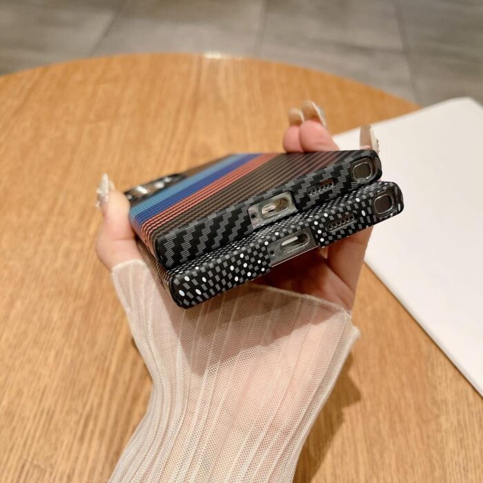 Phone case iPhone 12 13 14 15 16 17 Pro Max Carbon Fiber Pattern Magnetic Cover - Image 6