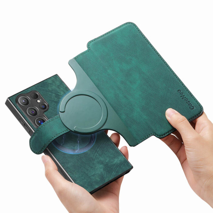 Premium PU Leather Magnetic Mobile Phone Case for Samsung - Image 6