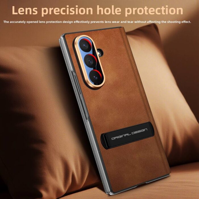 For Samsung ZFold7 Ultra-Thin Magnetic Leather Case Luxury Stand Design Flip Phone Case for All-Inclusive Screen Protection - Image 3