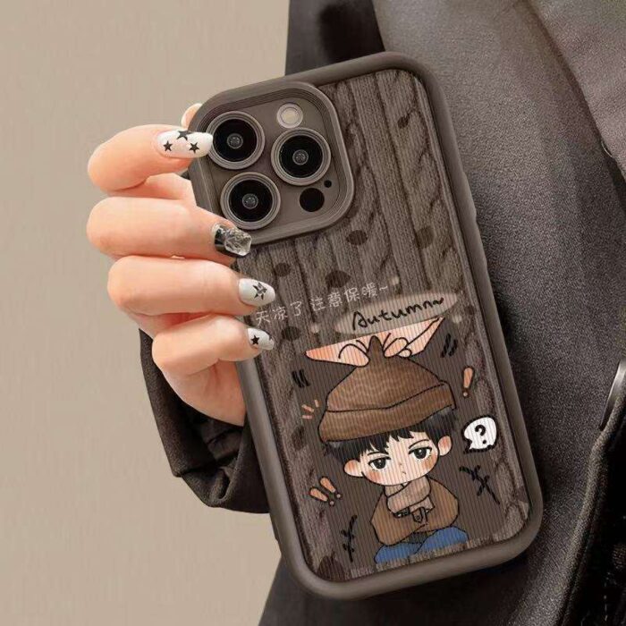 Couple Girl Boy Print Ladder Lens Style Shockproof TPU Mobile Phone Cover - Image 3