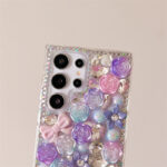 Luxury Women Girls Bling Glitter Crystal Bow Rose Flower Diamond Phone Case - Image 4