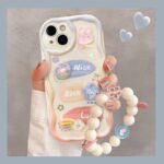Cartoon Doll Beautiful Girl Style Beaded Wrist Strap TPU Phone Cover - Image 7