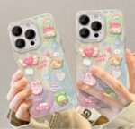 Cartoon Girl Rabbit Love Heart Bear Doll Camlet Style TPU Mobile Phone Cover Case for Iphone - Image 6