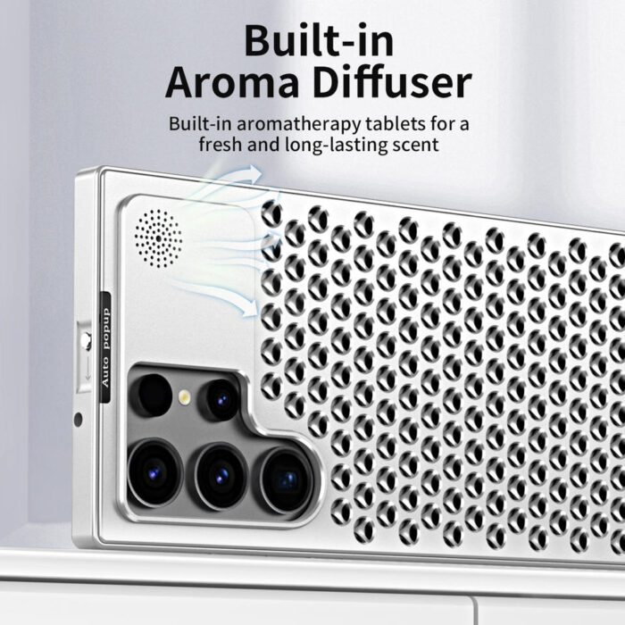 High Quality Aluminum Alloy Anti Heat Ice-feel Case with Aromatherapy Metal Anti-fall Cooling Phone Case - Image 4