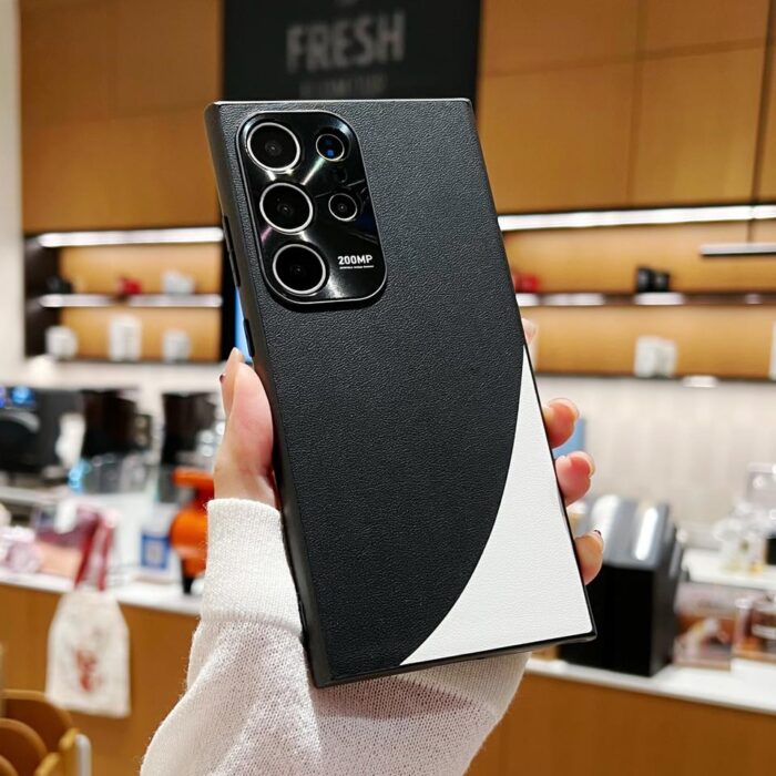 For Samsung S24 Mobile Phone Case Leather Color-matching Lens All-inclusive Drop-resistant Protective Case for Samsung S23 S22 - Image 4