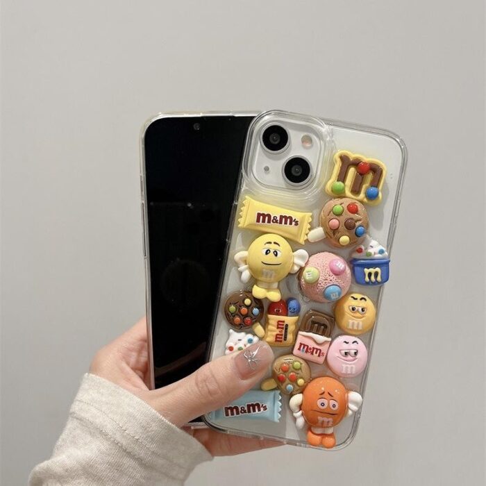 3D Cartoon Candy Chocolate Bean Phone Case for IPhones - Image 6