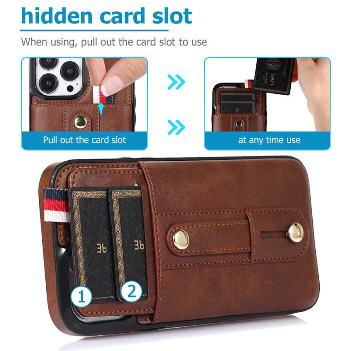 Wallet Case Compatible Holder Features Phone Case for iPhone - Image 4