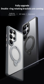 2025 Custom Mobile Phone Case Luxury Wireless Charging Magnetic Safe Phone Case for Samsung Galaxy S25 Ultra Cover With Stand - Image 5