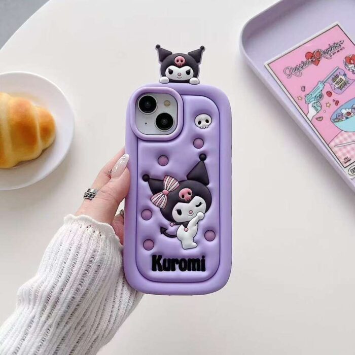 Girl's Style Cute Cartoon 3D Silicone Pudgy Character Kulomi Shock-proof Protective Cell Phone Case - Image 6