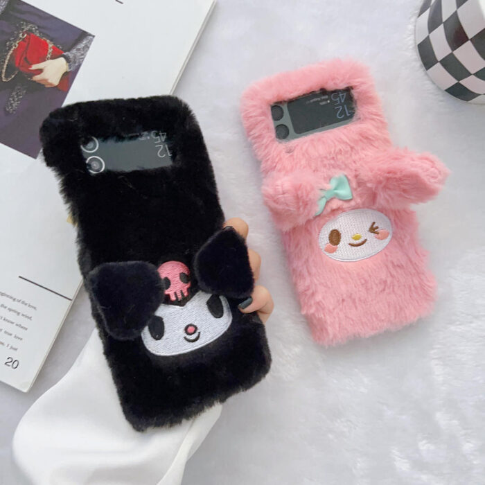Cute Cartoon Plush Phone Cases for Samsung Z Flip - Image 2
