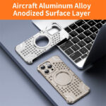 Metal Aluminum Four Corners Rubber Pad With 360° Holder Magnetic Phone Case - Image 2
