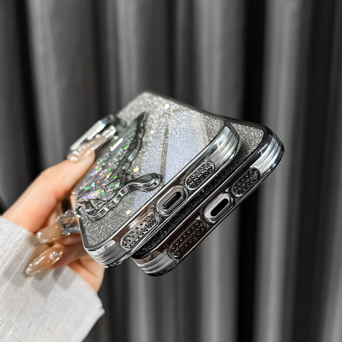 Luxury Quicksand Glitter Bling Clear Butterfly Mobile Cover - Image 5