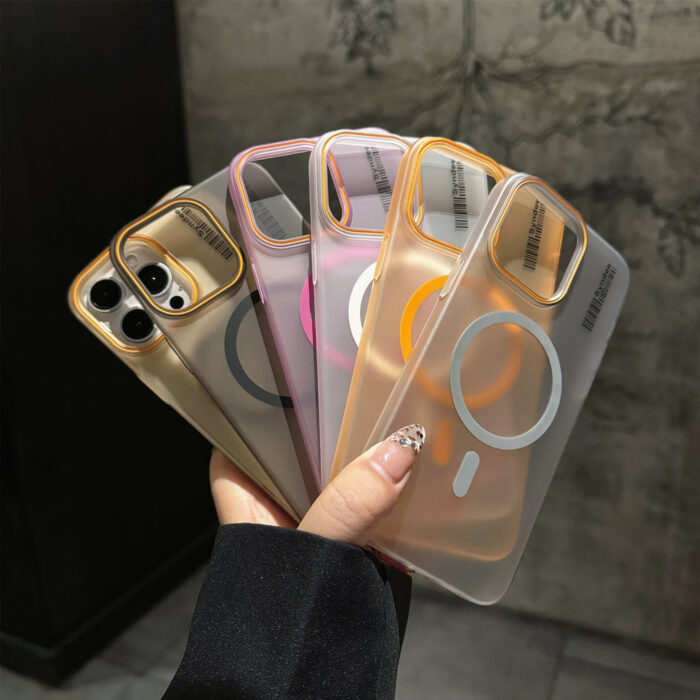 Fashion Skin-sensitive Magnetic Scrub Mobile Phone Case for iPhone 11 12 13 14 15 16 17 Pro Max Translucent Simple Mobile Covers - Image 7