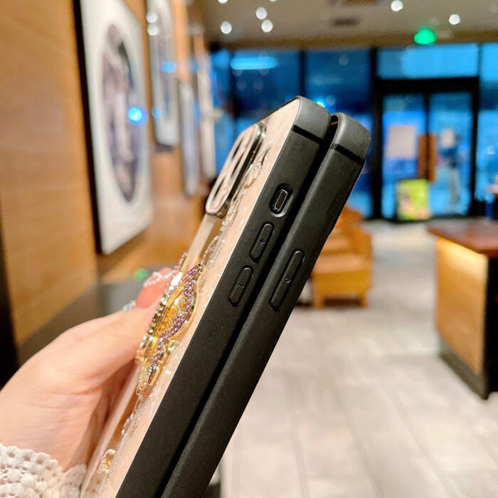 Luxury Diamond Butterfly Bracket Cell Phone Case for IPhone - Image 6