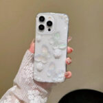 Fashion Girls Transparent Epoxy Heart Shaped Pearl butterfly Phone case - Image 2