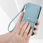 Premium Leather Wallet with Strap Card Slot Cover Cross Body Mobile Phone Case - Image 2