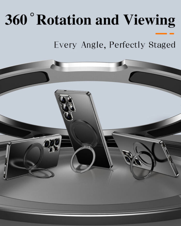 Fashion 360 Degree Rotatable Metal Magnetic Ring Kickstand Cover - Image 7