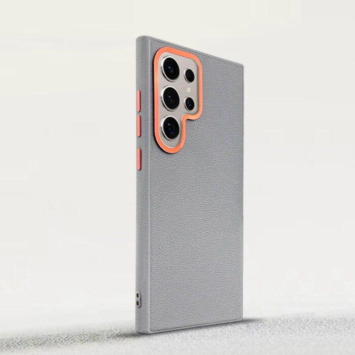 Premium PU Leather Magnetic With Camera Frame Skin Feel Phone Case - Image 2