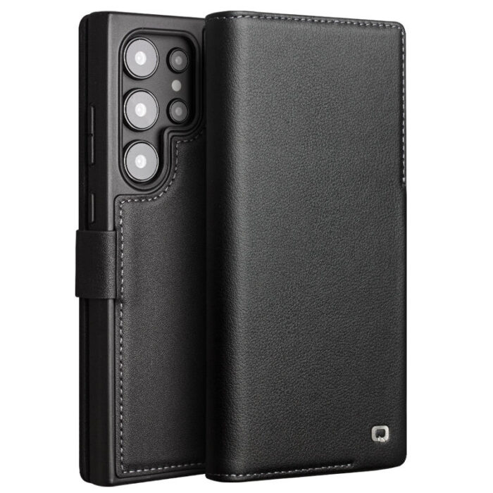 QIALINO 100% Handmade Full Grain Calf Leather Magnetic Wallet Case - Image 4