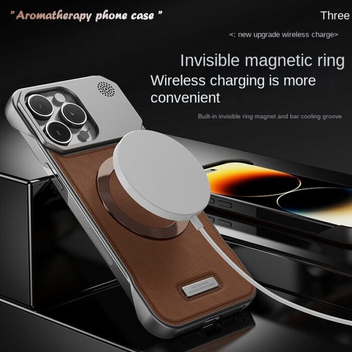Leather Aromatherapy Magnetic Phone Case - Image 2