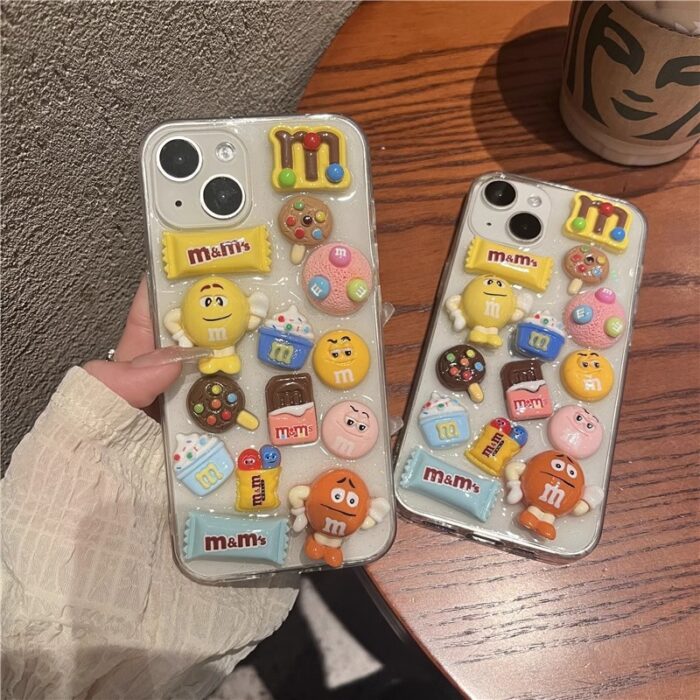 3D Cartoon Candy Chocolate Bean Phone Case for IPhones - Image 7