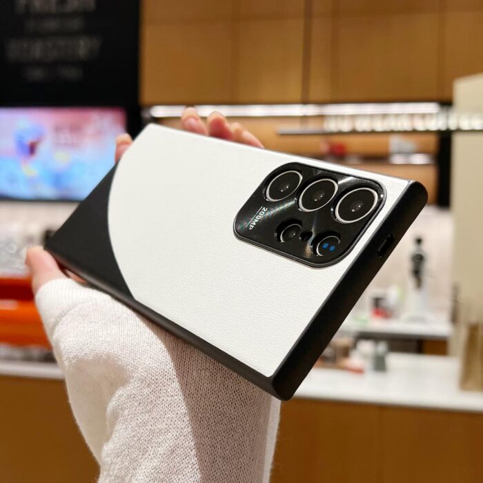 For Samsung S24 Mobile Phone Case Leather Color-matching Lens All-inclusive Drop-resistant Protective Case for Samsung S23 S22 - Image 2