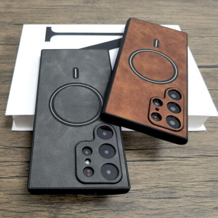 Business Leather Magnetic Charging Phone Case