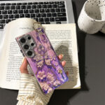 The New Blue Rhinodiamond Oil Painting Purple Butterfly Wristband Fashion Phone case - Image 5