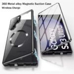 High Clear Double Sided Tempered Glass Protector Metal Bumper Magnetic Phone Case - Image 3