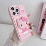 New Cute Silicone Cartoon KT Cat Holder Phone Case - Image 4