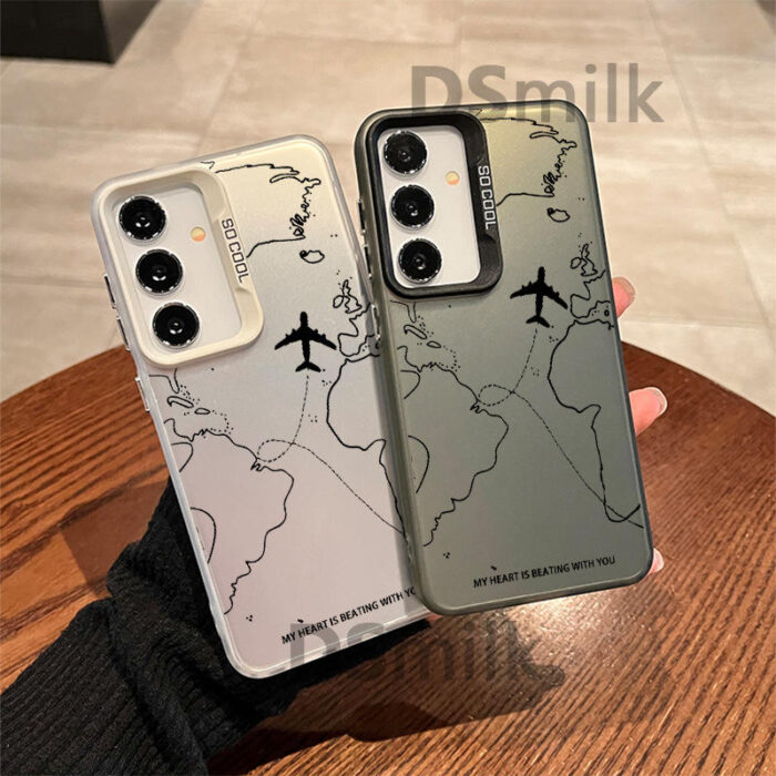 Aircraft Route Colorful Silver IMD Phone case - Image 1