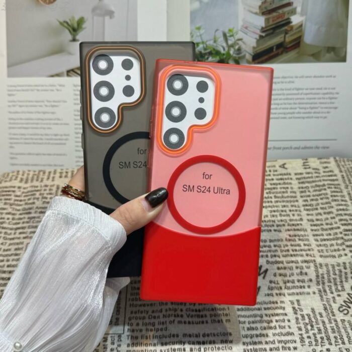 New Design up and Down Stitching Two-color Frosted Magnetic Suction Phone case for Samsung - Image 6