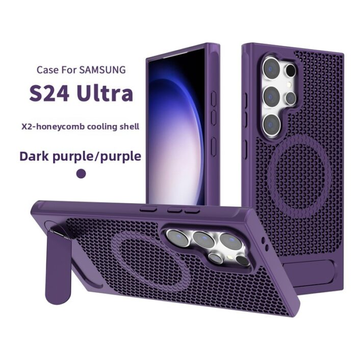 Luxury Flip Stand Phone Case Honeycomb Breathable Cooling Case Magnetic Attachment Compatible - Image 7