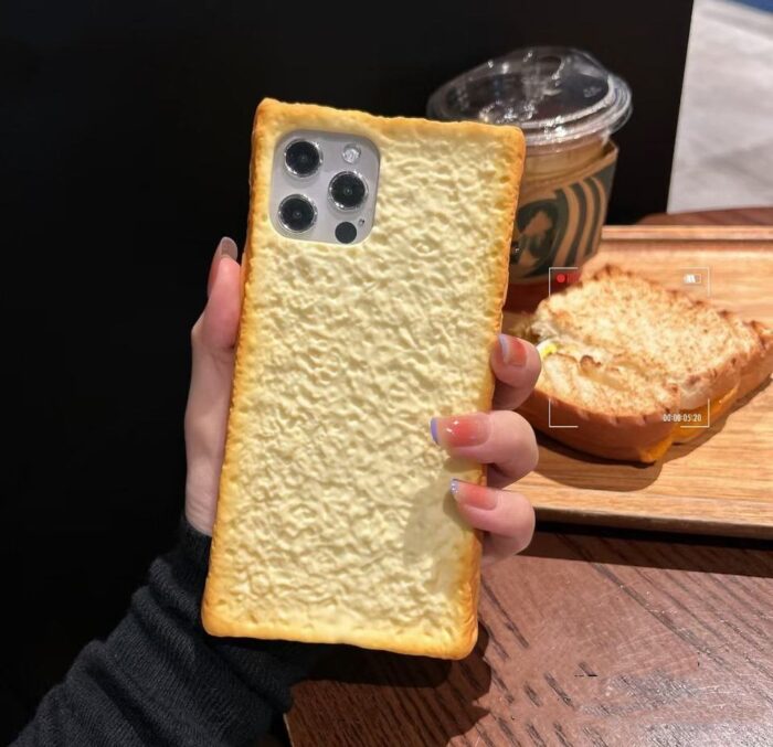 Plain Cute Bread Silicone Shockproof Mobile Phone Case Cover - Image 1