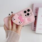New Cute Silicone Cartoon KT Cat Holder Phone Case - Image 3