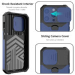 Phone Case for iPhone Slide Camera Card Holder Heavy Protective Ring Magnetic Kickstand Armor Cover - Image 3