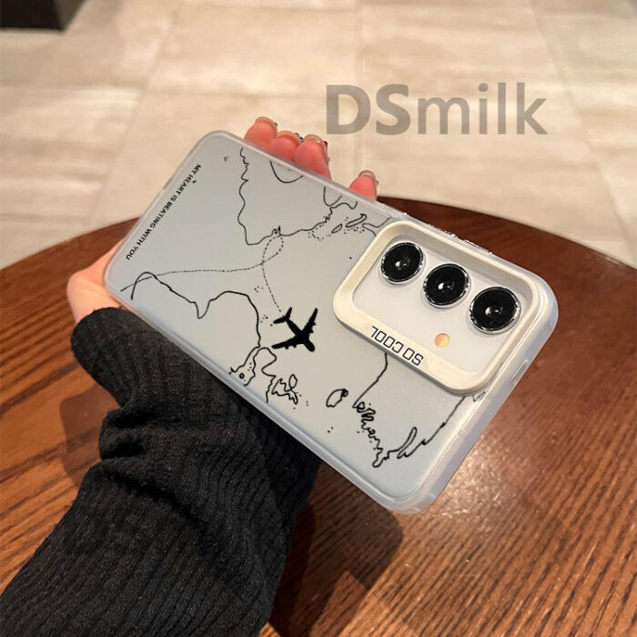 Aircraft Route Colorful Silver IMD Phone case - Image 4