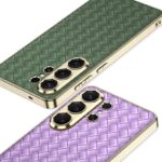Fashion Luxury Electroplated Woven Texture Leather Phone case - Image 3