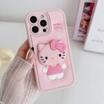 New Cute Silicone Cartoon KT Cat Holder Phone Case - Image 7