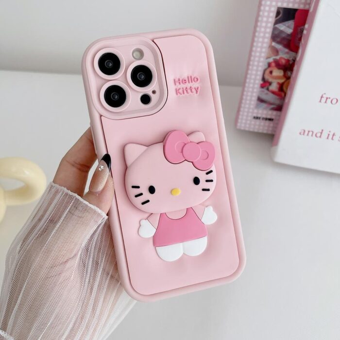 Ha6640d68b2104922aa1ff3bf8d15c8e8F.jpg_960x960q80 New Cute Silicone Cartoon KT Cat Holder Phone Case - Image 1
