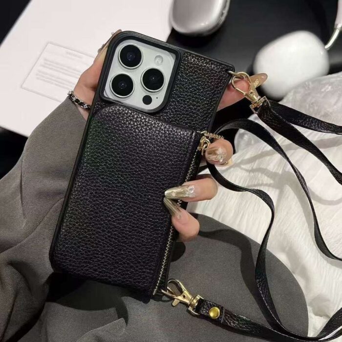 Shockproof PU Leather Phone Case Wallet With Card Holder for iPhone - Image 5