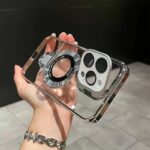High Quality Transparent Magnetic Holder Phone case for iphone - Image 3