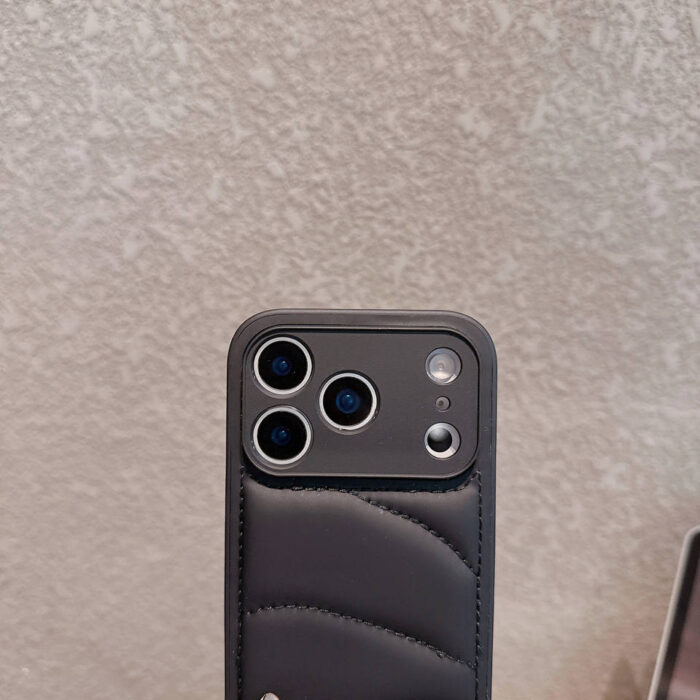 Novel Design Decompression Down Jacket PU Phone Case for iPhone - Image 5