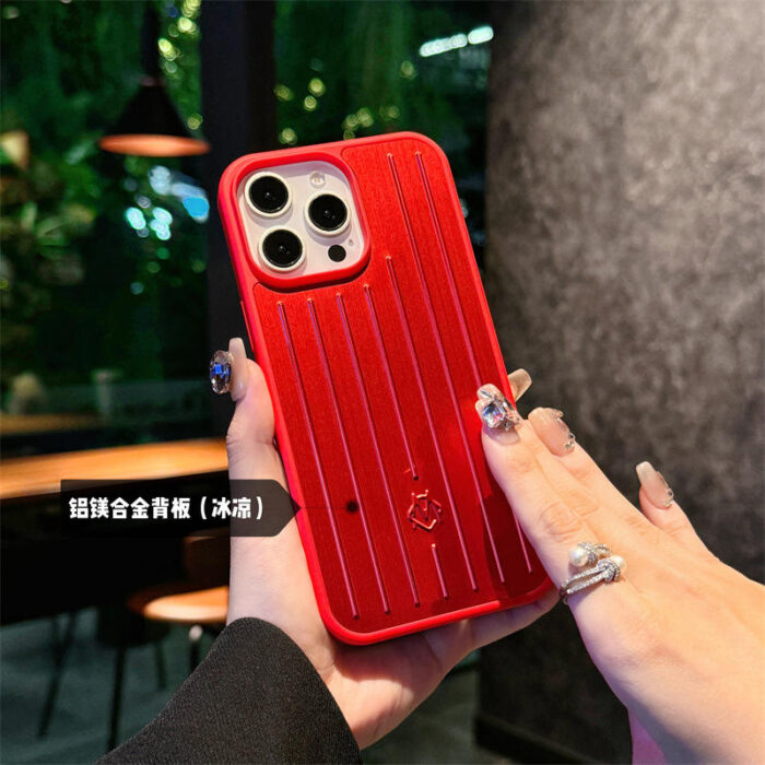 New Aluminum Alloy Red Luggage case Full-wrap Phone case - Image 4