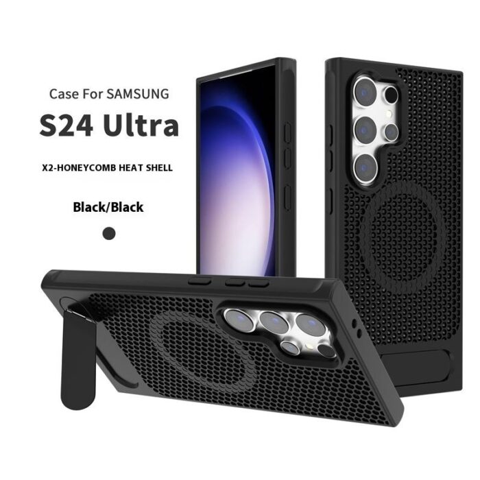 Luxury Flip Stand Phone Case Honeycomb Breathable Cooling Case Magnetic Attachment Compatible - Image 6