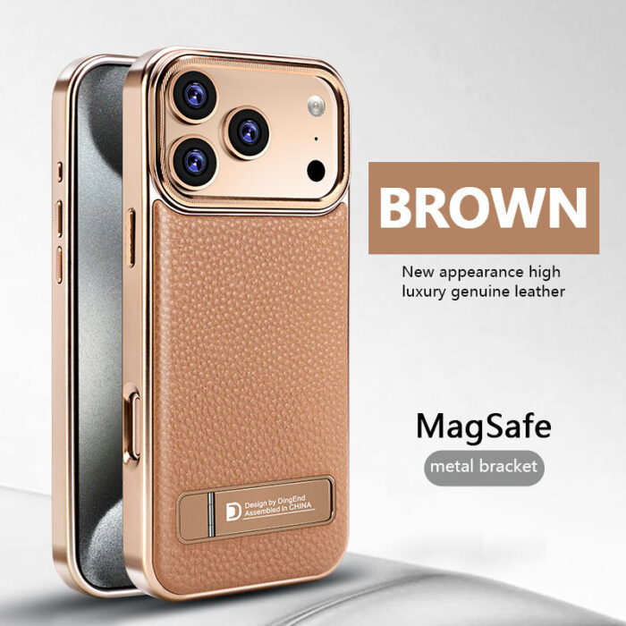 Luxurious Electroplated PU Leather Phone case iPhone - Image 6