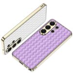Fashion Luxury Electroplated Woven Texture Leather Phone case - Image 6
