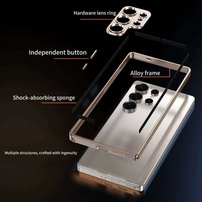 Aluminum Alloy Bumper Frameless Metal Heat Dissipation Shockproof Cover with Metal Lens - Image 2